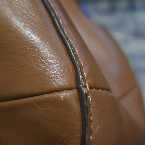 Coach Kristin Brown Woven Leather Handbag - Picture 8 of 9